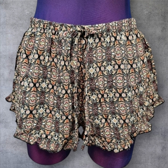 Cotton Candy LA Abstract Print Bohemian Pull‎ On Casual Shorts Juniors Small - Picture 1 of 9